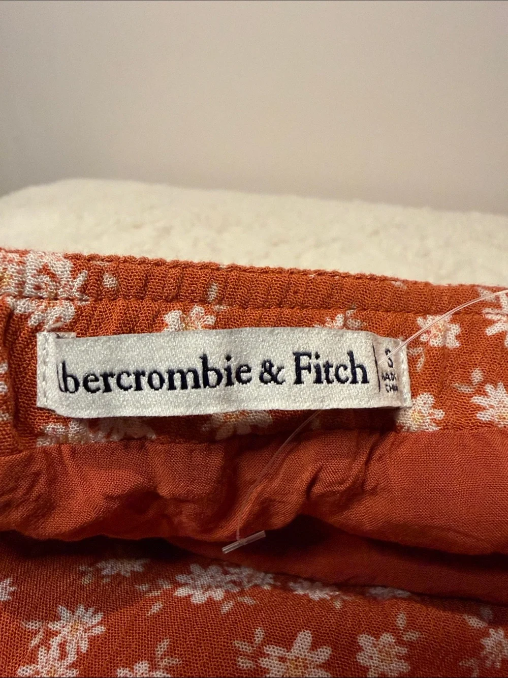 Abercrombie & Fitch Rust Ditzy Floral Print Ruffle Hem Mini Skirt Size Small